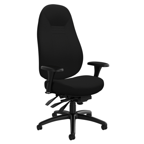 Chaise confortable &agrave; dos &eacute;lev&eacute;, Polyester, Noir, Capacit&eacute; 300 lb Nassau Supply