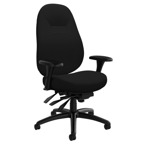 Chaise confortable &agrave; dos moyen, Polyester, Noir, Capacit&eacute; 300 lb Nassau Supply