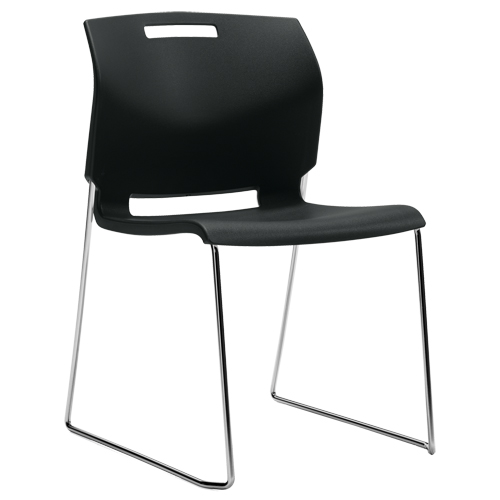 Chaise, Plastique, Hauteur 32-1/2", Capacit&eacute; 300 lb, Noir Nassau Supply