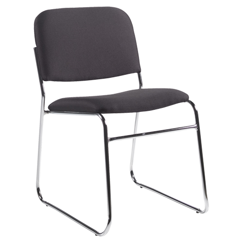 Chaise sans accoudoirs, Tissu, Hauteur 30", Capacit&eacute; 200 lb, Noir Nassau Supply