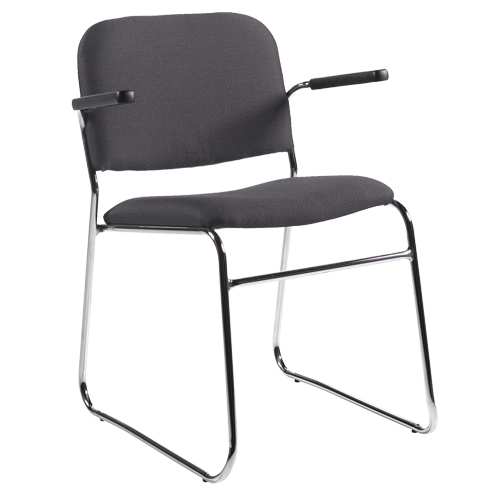 Chaise, Tissu, Hauteur 30", Capacit&eacute; 200 lb, Noir Nassau Supply