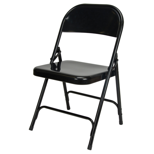 Chaise pliante, Acier, Noir, Capacit&eacute; 300 lb Nassau Supply