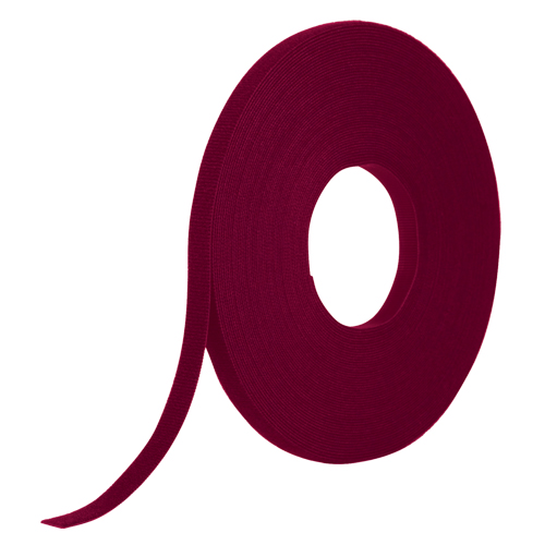 One-Wrap&reg; Fire-Retardant Fastener Tape, Hook & Loop, 25 yds x 1/2", Self-Grip, Cranberry Nassau Supply