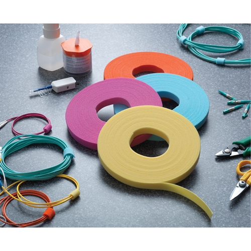 One-Wrap&reg; Cable Management Tape, Hook & Loop, 25 yds x 5/8", Self-Grip, Orange Nassau Supply