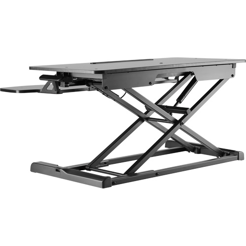 Poste de travail assis-debout Goya, Mod&egrave;le de bureau, 22" h x 31-1/2" la x 24" p, Noir Nassau Supply