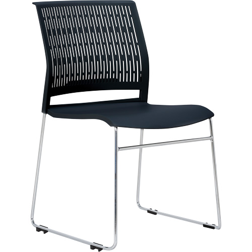 Chaises empilables s&eacute;rie Activ, Polypropyl&egrave;ne, Hauteur 32-3/8", Capacit&eacute; 275 lb, Noir Nassau Supply