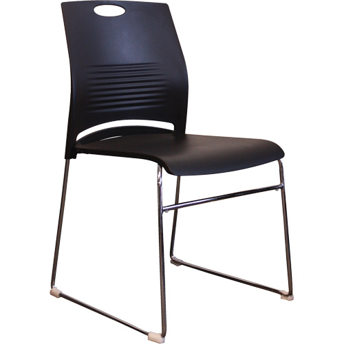 Chaises empilables s&eacute;rie Activ, Plastique, Hauteur 23", Capacit&eacute; 275 lb, Noir Nassau Supply