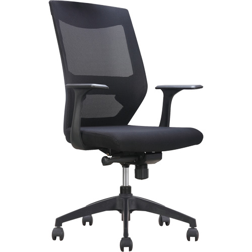 Chaise de bureau ajustable &agrave; basculement synchronis&eacute; s&eacute;rie Activ, Tissu/Mailles, Noir, Capacit&eacute; 275 lb Nassau Supply