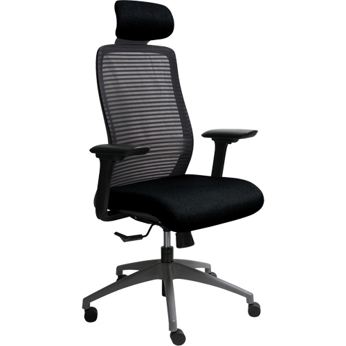 Era Series Adjustable Office Chair with Headrest, Fabric/Mesh, Black, 275 lbs. Capacity Nassau Supply