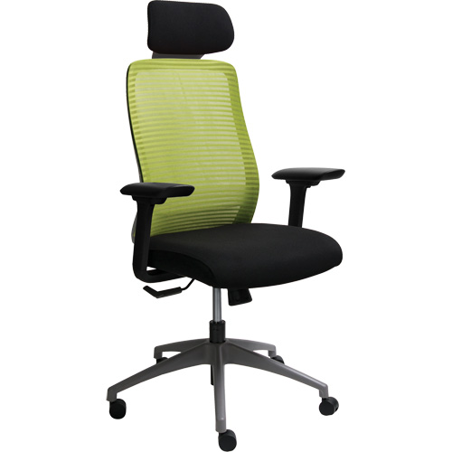 Chaise de bureau ajustable s&eacute;rie Era avec appui-t&ecirc;te, Tissu/Mailles, Vert, Capacit&eacute; 275 lb Nassau Supply