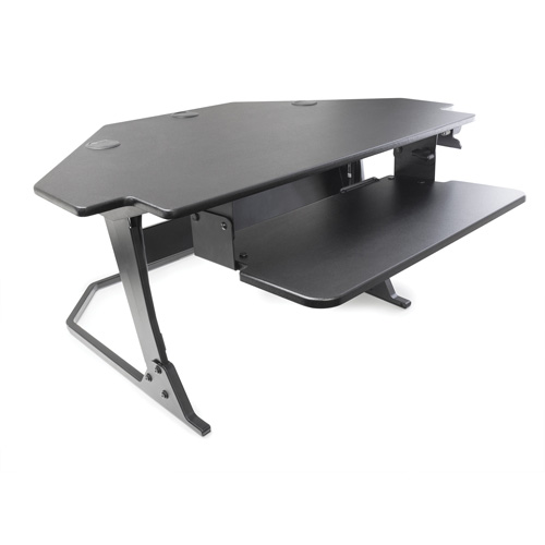 Poste de travail assise/debout pour bureau de coin Goya, Mod&egrave;le de bureau, 20" h x 42" la x 37-4/5" p, Noir Nassau Supply