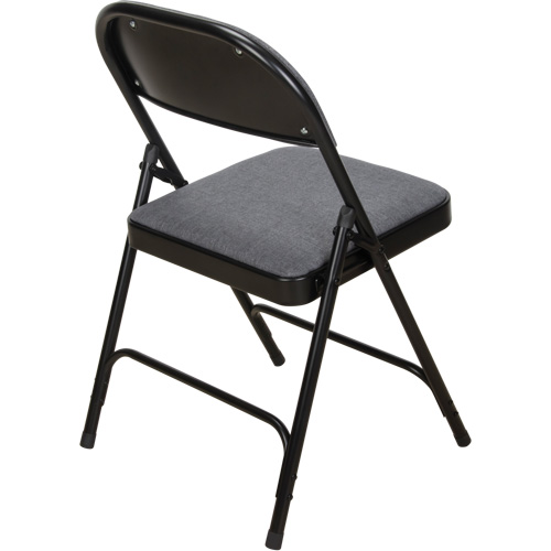 Chaise pliante de luxe en tissu rembourr&eacute;e, Acier, Gris, Capacit&eacute; 300 lb Nassau Supply