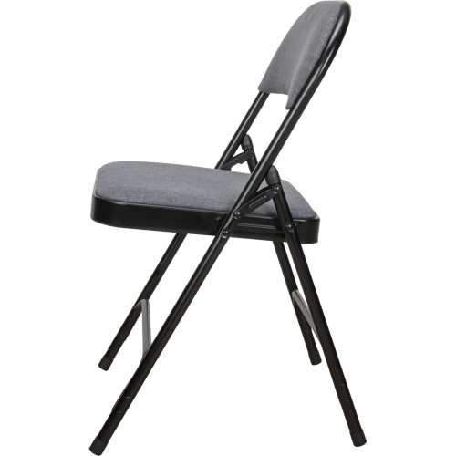 Chaise pliante de luxe en tissu rembourr&eacute;e, Acier, Gris, Capacit&eacute; 300 lb Nassau Supply