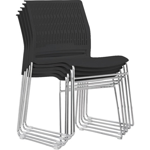 Chaises empilables, Polypropyl&egrave;ne, Hauteur 32-3/8", Capacit&eacute; 250 lb, Noir Nassau Supply