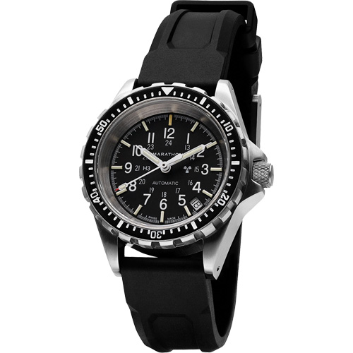 Steel Navigator with Date on Black 3-Piece Rubber Strap Kit, Digital, Battery Operated, 36 mm, Black Nassau Supply