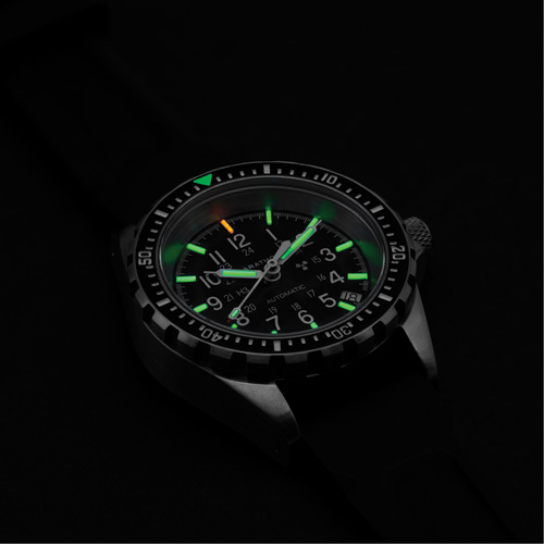 Steel Navigator with Date on Black 3-Piece Rubber Strap Kit, Digital, Battery Operated, 36 mm, Black Nassau Supply