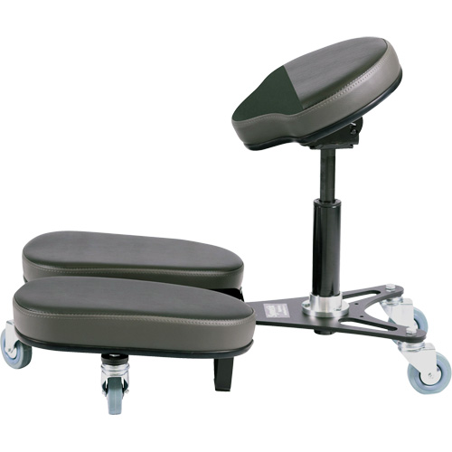 STAG4 Adjustable Kneeling Chair, Vinyl, Black/Grey Nassau Supply