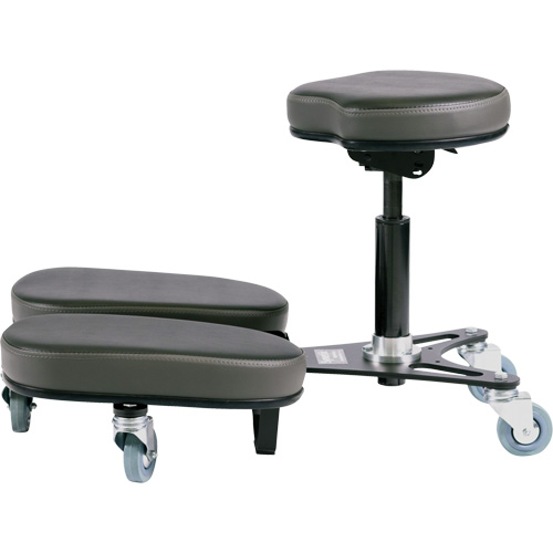 STAG4 Adjustable Kneeling Chair, Vinyl, Black/Grey Nassau Supply