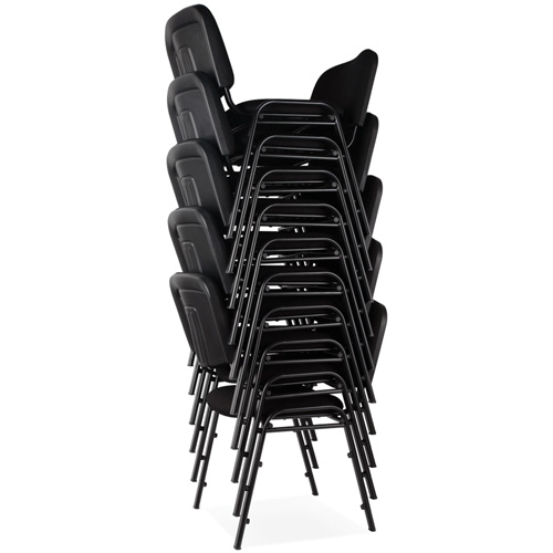 Stacking Chairs, Fabric, 32" High, 250 lbs. Capacity, Black Nassau Supply