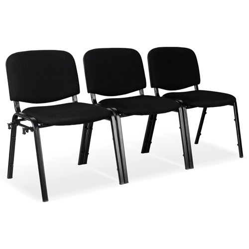 Stacking Chairs, Fabric, 32" High, 250 lbs. Capacity, Black Nassau Supply