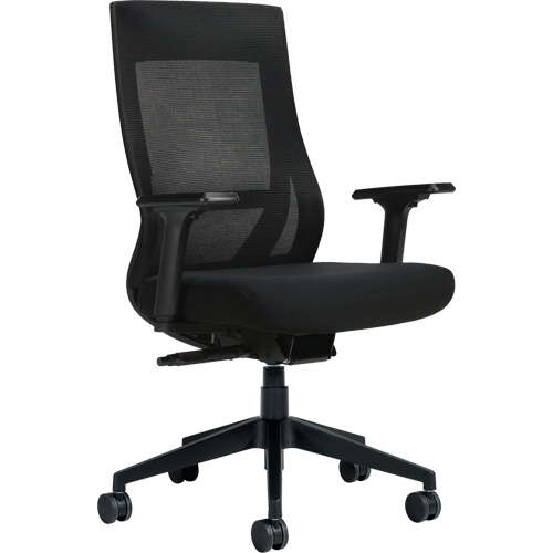 Chaise &agrave; dossier moyen avec m&eacute;canisme &agrave; basculement synchronis&eacute; &agrave; d&eacute;tection de poids , Mailles, Noir Nassau Supply