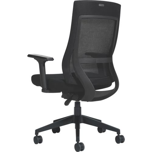 Chaise &agrave; dossier moyen avec m&eacute;canisme &agrave; basculement synchronis&eacute; &agrave; d&eacute;tection de poids , Mailles, Noir Nassau Supply