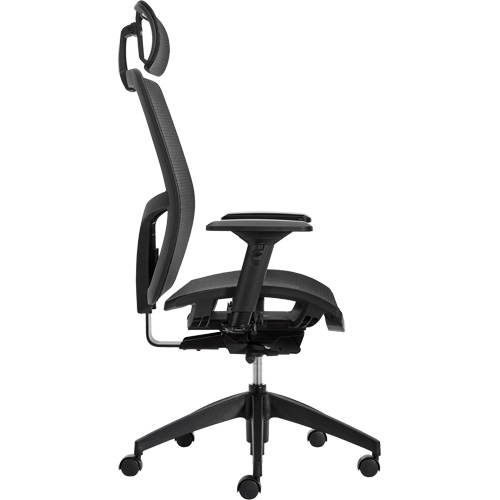 Format+ High-Back Weight-Sensing Synchro-Tilter with Headrest, Mesh, Black, 300 lbs. Capacity Nassau Supply