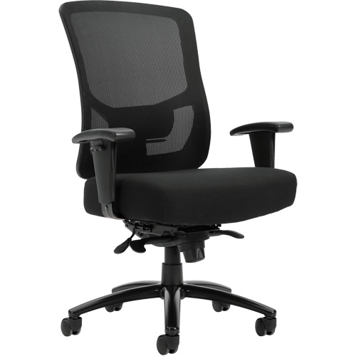 Raven 400 High-Back Heavy-Duty Synchro-Tilter, Mesh, Black, 400 lbs. Capacity Nassau Supply
