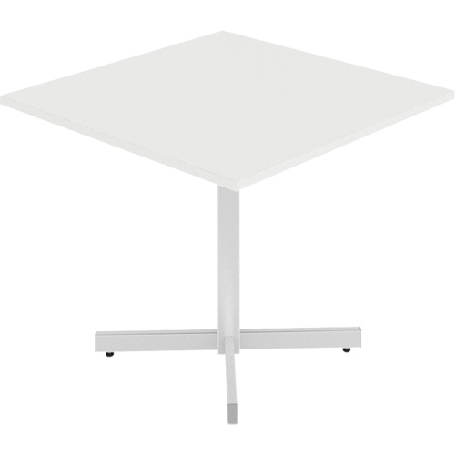 Newland Height-Adjustable Square Table, 36" L x 36" W x 29" H, 1" Top, Laminate, White Nassau Supply