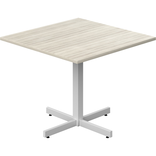 Table carr&eacute;e &agrave; hauteur r&eacute;glable Newland, 36" lo x 36" la x 29" h, Dessus de 1", Stratifi&eacute;, Havane Nassau Supply