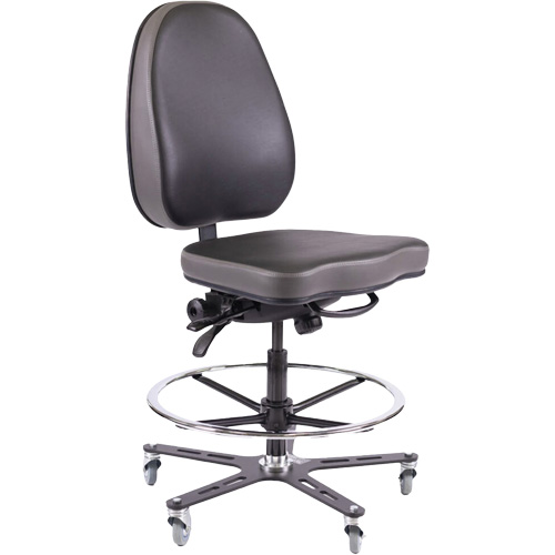 TF180 Ergonomic Industrial Chair, Mobile, Adjustable Height, 280 lbs. Capacity Nassau Supply