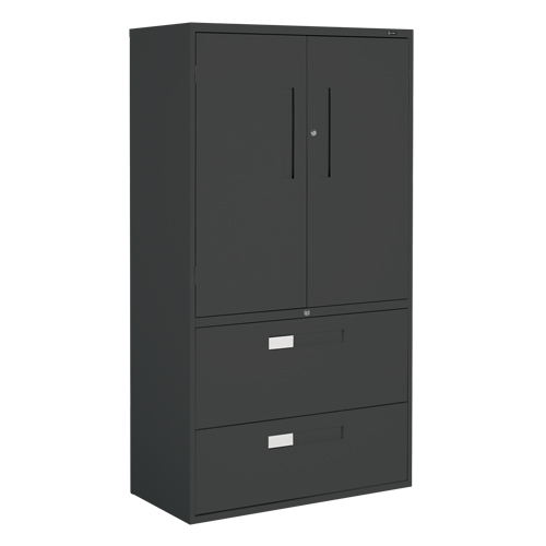 Multi-Stor Cabinet, Steel, 3 Shelves, 65-1/4" H x 36" W x 18" D, Black Nassau Supply