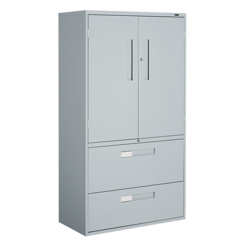 Multi-Stor Cabinet, Steel, 3 Shelves, 65-1/4" H x 36" W x 18" D, Grey Nassau Supply