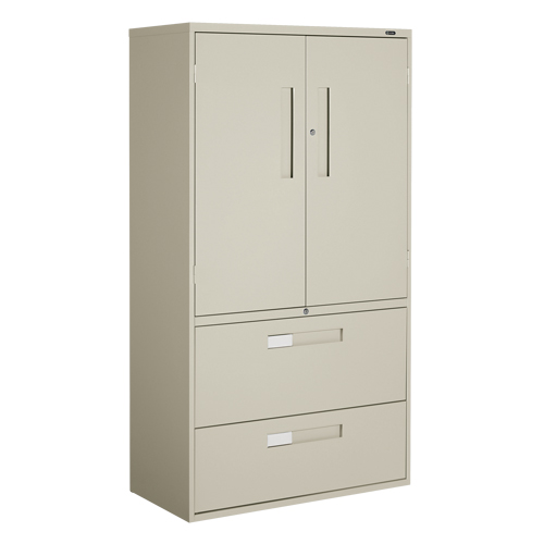 Armoire Multi-Stor, Acier, 3 Tablettes, 65-1/4" h x 36" la x 18" P, Beige Nassau Supply