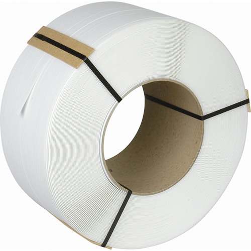 Strapping, Polypropylene, 3/8" W x 12900' L, White, Machine Grade Nassau Supply