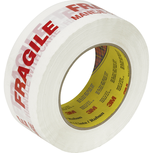 Ruban d'emballage Scotch 3771 avec message, Adh&eacute;sif Thermofusible, 2 mils, 48 mm (1-22/25") x 100 m (328') Nassau Supply