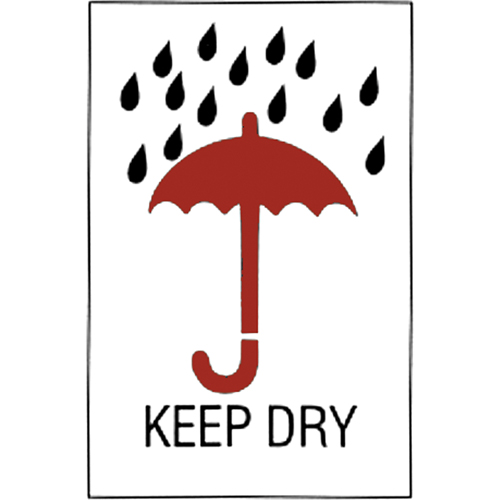 "Keep Dry" Special Handling Labels, 6" L x 4" W, Red on White Nassau Supply