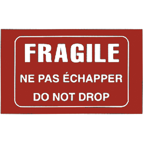 &eacute;tiquettes pour traitement sp&eacute;cial bilingues Fragile, 5" lo x 3" la, Blanc/rouge Nassau Supply