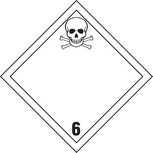 TDG Shipping Labels, Class 6.1, Toxic Substances, Vinyl Nassau Supply