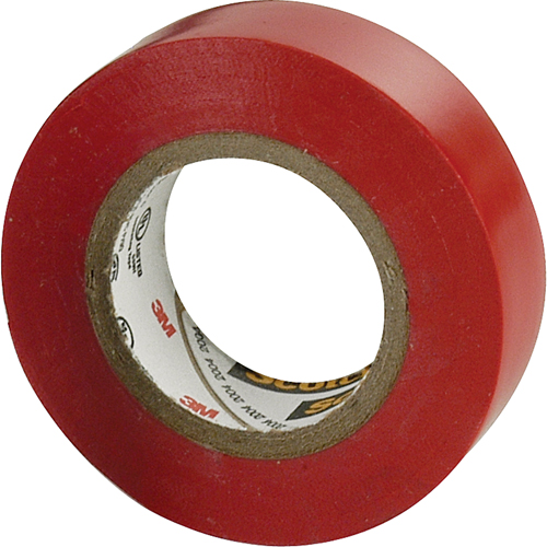 Rubans en vinyle pour codage en couleurs 35 Scotch, 12,7 mm (1/2") x 6,1 m (20'), Rouge, 7 mils Nassau Supply