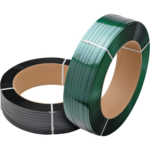 Green Strapping, Polyester, 3/4" W x 3000' L, Green, Machine Grade Nassau Supply
