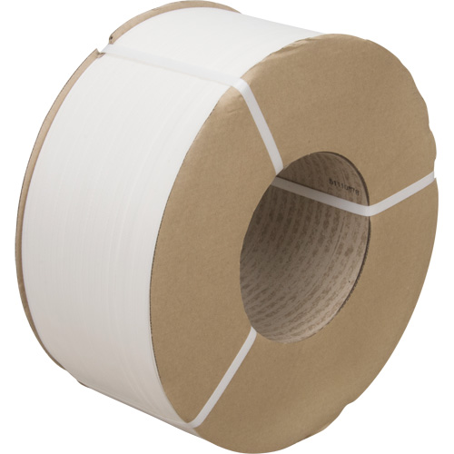Feuillard, Polypropyl&egrave;ne, 3/8" la x 12900' lo, Blanc, Calibre Machine Nassau Supply