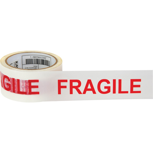 "Fragile" Box Sealing Tape, Hot Melt Adhesive, 2 mils, 48 mm (2") x 100 m (328') Nassau Supply