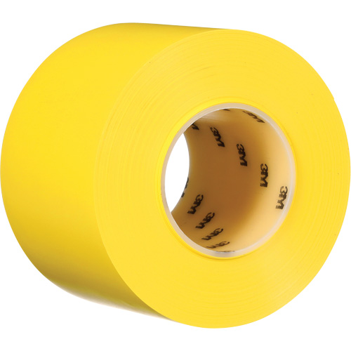 Ruban de marquage de planchers durable 971, 4" x 108', Vinyle, Jaune Nassau Supply