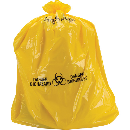 Sacs &agrave; d&eacute;chets, Biorisque, 38" lo x 30" la, 2 mils Nassau Supply