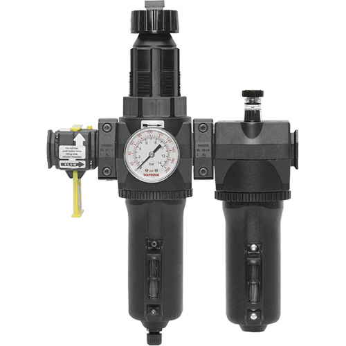 Automatic Drain Filter, Regulator & Lubricator with Metal Bowl & Gauge Modulair 400, 3/4" NPT Nassau Supply