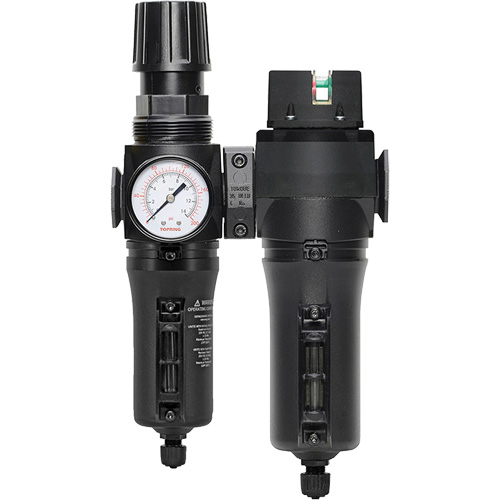 Manual Drain Filter, Regulator & Coalescing Filter with Metal Bowl Modulair 300, 1/4" NPT, 250 PSI, 5.1 fl. oz. Capacity Nassau Supply