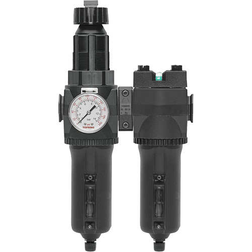 Filtre/r&eacute;gulateur + filtre coalescent drain manuel avec bol en m&eacute;tal Modulair 400, 1/4" NPT, 200 psi, Capacit&eacute; de 9,1 oz liq. Nassau Supply