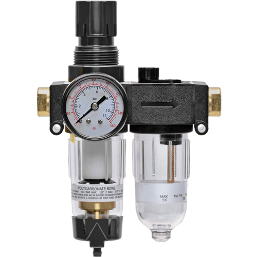 Filter/Regulator & Lubricator with Gauge Modulair 200, 1/4" NPTF Nassau Supply