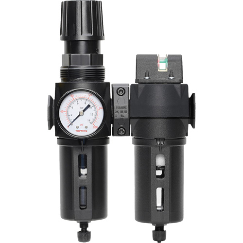 Filter/Regulator & Coalescing Filter Modulair 300 with Standard Bowl & Manual Drain, 3/8" NPTF, 150 PSI, 5.12 fl. oz. Capacity Nassau Supply